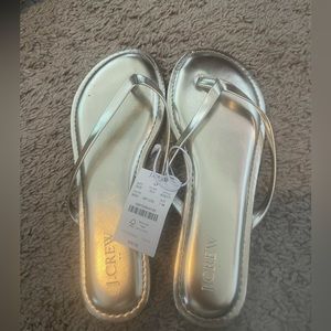 J. Crew women's gold flat sandals